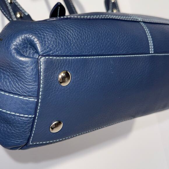 Coach Dark Blue Pebble Leather Penelope Shoulder Bag Handbag Very Good Condition - Picture 6 of 15